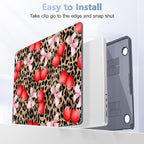 for MacBook Pro 16 inch Case 2021 2022 2023 2024 Release A3186 A3403 M4 A2991 M3 A2780 M2 A2485 M1 Pro/Max, Hard Shell Case with Screen Protector & Keyboard Cover, Leopard Cherry