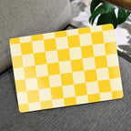 MEEgoodo Case for MacBook Air M4/M3/M2 13.6 inch 2025 2024 2022, Fit Model A3240 A3113 A2681, Compatible with MacBook Air 13 inch, Laptop Hard Shell Case with Keyboard Cover, Yellow Squares