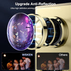 WSKEN for Samsung Galaxy S24 Ultra Camera Lens Protector, Ultra Thin Scratch Resistant 9H Tempered Glass with Aluminum Metal Circle Camera Screen Protector Cover Accessories, Yellow