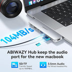 USB C Adapter HDMI USB Multiport Hub,8 in 2 Accessories with HDMI,Thunderbolt 3,USB C and 3 USB A 3.0 Data Ports SD TF Card Reader, Audio(Sliver)