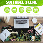Large Gaming Mouse Pad for Desk,Wildflowers Night Desk Mat,Wild Floral Flower Desk Pad,Extended Big Computer Keyboard Mouse Pad with Non-Slip Base and Stitched Edge,31.5"x11.8"