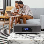 AIWA Exos Home Speaker, Premium 30W RMS Sound System with CD Player, Bluetooth Connectivity, FM Radio, Optical Digital Input, Dual 1” Tweeters + Dual 2” Bass Units, IR Remote Control