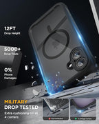 Miracase for iPhone 16 Case 6.1'', Full-Body Bumper Phone case with Built-in Full Glass Screen &Camera Control,No Gap,Compatible with MagSafe,Drop Proof 16 Cover,Black