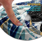 Hokafenle Ergonomic Mouse Pad Wrist Support, Wrist Rest Mousepad for Carpal Tunnel Pain Relief with Integrated Memory Foam Slope Massage Bulge (11.8x7.9 inch,Sea Wave