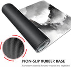 Galdas Gaming Mouse Pad XXL XL Large Long Extended Big Mousepad Non-Slip Rubber Keyboard Mouse Pad with Stitched Edges for Laptop Home Office (31.5x11.8x0.08 Inch) … (Black Ink)