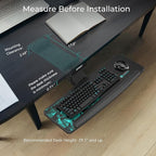 EUREKA ERGONOMIC Height Adjustable Mouse & Keyboard Tray Under Desk, 28x10'' Large Slide Out Swivel Tilt Computer Keyboard Drawer with Mouse Pad for Gaming Home Office Desk, Dual Mount