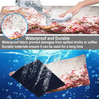 Mouse Pad, Large Blooming Sakura Desk Mat, Extended Non-Slip Gaming Keyboard Mousepad Desk Pad, Thick Stitched Edges Waterproof Mouse Mat 31.5"x15.7" (Cherry Branch)