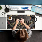 Desk Mat Botanical Witchery Mouse Pad Gaming Mat Dark Keyboard Mat, Long Mouse Mat XXL Extended Desktop Pad Computer Mats with Stitched Edges, Office Desk Accessory Home Decor 31.5" x 15.7"