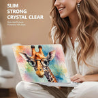 Case for MacBook Air 15 Inch 2025 2024 2023 Release M4 A3241 M3 A3114 M2 A2941, Hard Shell with Screen Protector & Keyboard Cover, Compatible with Touch ID, Glasses Giraffe