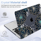 Case for MacBook Pro 13 inch with/Without Touch Bar (2016-2022, M2 A2338 M1 A2289 A2251 A2159 A1989 A1706 A1708), Hard Shell + Keyboard Cover + Dust Plug, Luxury Floral