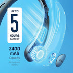 Portable Neck Fan - 3 Speed Rechargeable Bladeless Neck Fan, Adjustable Personal Neck Fan For Women & Men Modern Design, Great Cooling Fan For Travel, Outdoors & Sports