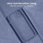 FireNova Designed for iPhone 13 Case, Silicone Upgraded [Camera Protection] Phone Case with [2 Screen Protectors], Soft Anti-Scratch Microfiber Lining Inside, 6.1 inch, Lavender Gray
