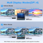 WAVLINK USB C Docking Station 4K Triple Display (2 HDMI + 1 Displayport) with 100W PC Charging, Gigabit Ethernet, 4 USB 3.0, SD/TF Card Slot, Audio, for Dell HP MacBook Lenovo and Other USB C Laptops