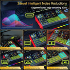 podcast equipment bundle, Live Sound Card with Audio Interface, All-in-One Audio Mixer with Voice Changer, Condenser Microphone for Live Streaming, Singing, Gaming, and Content Creation.