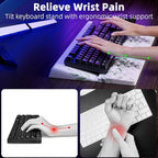 Ospelelf Keyboard Wrist Rest Pad Comfy Ergonomic Keyboard Stand Holder Office Desk Accessories Work from Home Essentials Green Leaves Pattern