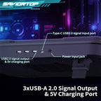 Brook Saviortop Gaming Laptop Cooler, IC Core Cooling Pad with Advanced Turbo Fan, Fast Cooling for Laptops 10-19in, Adjustable Speed, Touch Control, USB-C & USB-A Ports, Compact & Portable Design