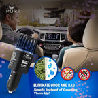 Car Air Purifier ARB Certified 3in1 Premium Stainless Steel Air Filter Ionizer w/Dual USB Ports - Eliminate Allergens Odor Smell, Smoke, Pets, Pollen Mold Bacteria w/Anti-Microbial Deodorizer