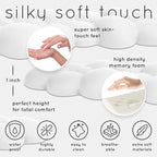 Qloud Cloud Wrist Rest Keyboard Wrist Rest for Computer Keyboard Pad, Cloud Keyboard Wrist Rest, Wrist Pad for Keyboard, Memory Foam, Non Slip Base, Comes with Mouse Pad - White