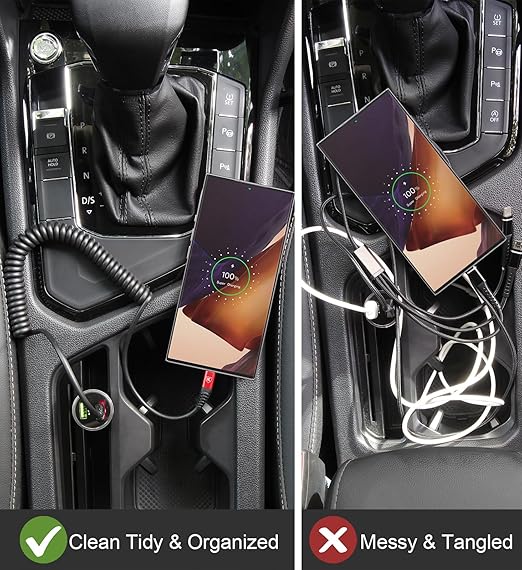 USB C Cable [3FT+6FT], 2Pack USB A to USB C 3A Fast Charging, Coiled Type C Charger Cord for Car USB-C Cable Compatible with iPhone 16/15/Plus/Pro/Samsung Galaxy A10e A20 A50 S20 Plus S10E Note 20-Red