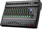 12-Channel Professional Audio Mixer, FX-12usb Mixing Console with XLR Inputs, Bluetooth, 99 DSP Effects, MP3, USB Interface for Podcast, Music, Recording, PC 13.39"x3.54"x18.90"inches