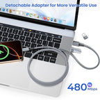 Elebase USB Type C to C 100W Cable 10FT with USB Adapter,Fast Charging PD Charger Cord for iPhone 16 15 Pro Max Plus,Samsung Galaxy S23 S25 S24,Car Play,MacBook Mac,iPad 10,Z Flip Fold 5,Ultra,A53 A54