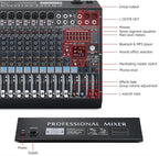 W IN-MIX DX16 Professional DJ Audio Mixer 16 Channel with 99 DSP Effects,7-band EQ,Independent 48V Phantom Power&Mute Button,Bluetooth Function,USB Interface Recording For Studio & Stage