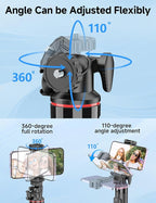 Aluminum Selfie Stick Phone Tripod, 360° Ball Head Selfie Stick for iPhone with Cold Shoe, Extendable Smartphone Tripod Stand with Remote Portable Travel Tripods Compatible with iPhone 16/15/Android