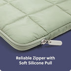 U Brands Nylon Puffer Zipping Medium Laptop Sleeve, 9.75" x 13", Computer Accessories, Laptop Bag for MacBook Pro, MacBook Air, Chromebook, HP Computer, Matcha Green