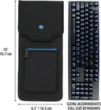 ENHANCE Keyboard Sleeve Travel Case for Full-Size Mechanical and Standard Gaming Keyboards up to 18 Inches with Rugged Neoprene Construction, Zipper Mouse Storage and Cable Storage Pouch