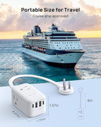 TROND Outlet Extender with 6 Inch Cord - Multi Plug Wall Outlet with PD 20W USB C Plug Adapter, Ultra Short Extension Cord, 3 Way Power Splitter for Bathroom Kitchen Office Dorm Travel Essentials
