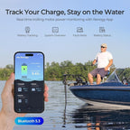 Renogy 12V 100Ah Trolling Motor LiFePO4 Lithium Battery, Bluetooth & 100A BMS, IP67 Waterproof, Group 24 Deep Cycle Battery for Marine, Boat, RV, Off-Grid Backup