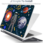 Batianda Premium Case for New MacBook Air 15 inch 2025 M4 2024 2023 with M3 M2 Chip Model A3241/A3114, Designed Protective Plastic Hardshell & Keyboard Cover & Screen Protector, Astronaut Planet