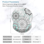 ITNRSIIET Ergonomic Mouse Pad with Gel Wrist Support Small Wrist Rest Smooth Surface Non-Slip PU Base Comfortable Office Supplies Pain Relief, 8.7 x 7.2 inches, Mandala Flowers
