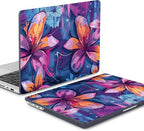 Mektron Case for 2025 MacBook Pro 16" M4 A3403 A3186 M3 A2991 M2 A2780 M1 A2485 (2021/2023/2024) Pro/Max with Touch ID, Hard Shell Plastic Laptop Cover Keyboard Cover, Graffiti Flower