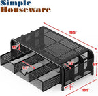 Simple Houseware Monitor Riser Stand with Pull-Out Drawer and Pen Holders, Black