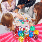18 Pcs Casino Theme Party Dice Large Opaque Jumbo Acrylic D6 Dice for Casino, Craps, Table Games and Board Games(25 mm,Clear Color)