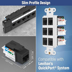Everest 45° Angled RJ45 Cat6 Keystone Jacks 20-Pack in Black - Slim Profile Female RJ45 Connectors - Cat 6 Keystone Jack - Compatible with 45° Angled Speed Termination Tool - 45Term (B0BL3GS7ZY)