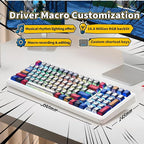 x Aula F99 Wireless Gaming Keyboard, Bluetooth Mechanical Keyboard Hot Swappable Custom Creamy Computer Keyboards, RGB Backlit, Tri-Mode BT5.0/2.4GHz/USB-C, Gasket Structure, Pre-lubed Linear Switches