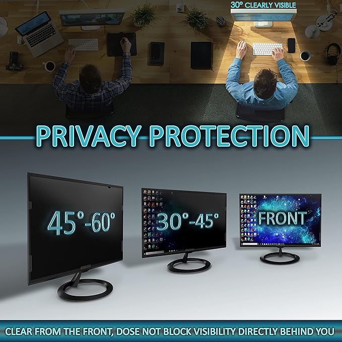 Privacy Screen Filter for 22 Inches Desktop Computer Monitor, Screen Protector Size is 18.7 inch width x 11.7 inch height