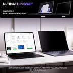 Privacy Screen for 15 Inch Surface Laptop 6/5/4/3/2/1, MagicSuction™ Removable Anti Spy Black Protector, Glare Blue Light Filter for Microsoft Laptop Computer Monitor
