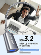 JSAUX USB 3.0 Extension Cable 3.3FT, USB A Male to Female Extension Cord Durable Braided Material Fast Data Transfer Compatible with USB Keyboard,Mouse,Flash Drive, Hard Drive, Xbox-Grey
