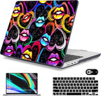 Mektron Case for 2025 MacBook Pro 16" M4 A3403 A3186 M3 A2991 M2 A2780 M1 A2485 (2021/2023/2024) Pro/Max with Touch ID, Hard Shell Plastic Laptop Cover Keyboard Cover Screen Protector, Colorful Lips