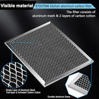 97007696 Charcoal Filter Replacement for Range Hood 41F Grease Filter 6105c 8-3/4" x 10-1/2" Aluminum Mesh Charcoal Carbon Filter Compatible with Most Brand Stove Vents -4 PACKS by Fetechmate