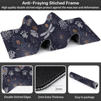 Wildflowers and Insects Desk Mat,Large Cute Flowers Butterflies and Dragonflies Gaming Keyboard Mouse Pad,Non-Slip Rubber Base Desk Pad Thick Stitched Edges Waterproof Mousepad Mouse Mat 31.5"x11.8"