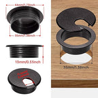 Desk Grommet 1-3/8inch(35mm)10 Pcs, Desk Hole Grommet, Cable Grommet, Desk Hole Cover, Desk Cord Hole Cover, Desk Cable Hole Cover, Desk Wire Hole Insert, Furniture Hole Cover(Black Grommets)