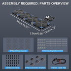 120mmx4 480mm Adjustable Computer PC Vent Fans 3-12V Speed Controller for Flexible Arrange Chicken Coop Rack Space Window Wall Cabinet Server Mining Rig Exhaust Cooling