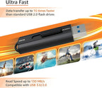 Amazon Basics 256 GB Ultra Fast USB 3.1 High Capacity Flash Drive for Data Transfer and Storage, Black