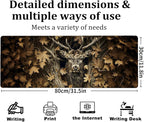 Majestic Deer Gaming Mouse Pad, Large Office Desk Mat, Anti-Slip Rubber Base Mousepad for Computer Laptop Keyboard, Smooth Desk Pad for Home Office Gamer Work Accessories 31.5" x 11.8"