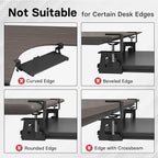 BONTEC KMT01 Under Desk Keyboard Tray, Pull-Out Keyboard & Mouse Platform with C-Clamp, 25.6 x 11.8 in Space-Saving Ergonomic Slide-Out Drawer, Black
