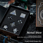Metal Dice Set D&D,Glitter Blue Dragon Heavy Metallic DND Dice,Polyhedral Dice 7 Piece for Dungeons and Dragon Tabletop Game(Black Glitter Blue Dragon)